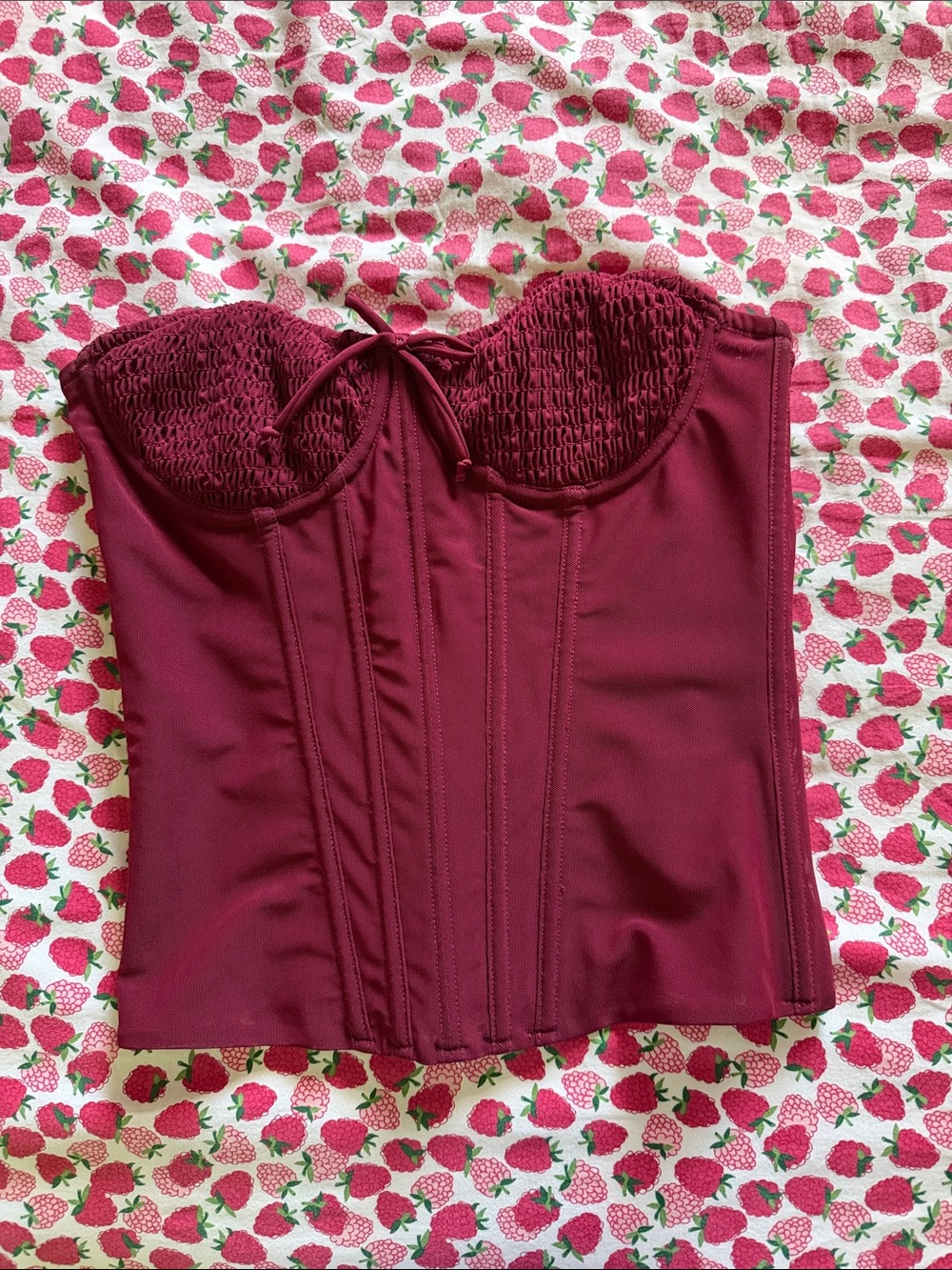 Edikted Strapless Burgundy Corset